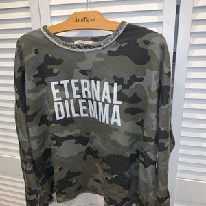 eternal dilemma camo sweatshirt